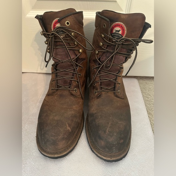 Red wing Irish Setter Brown Leather ultradry weatherproof safety toe Boots 8 main image 9